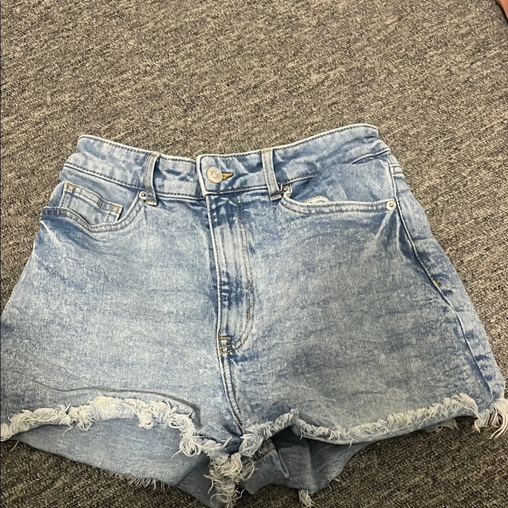 Denim Frayed Hem Women's Shorts